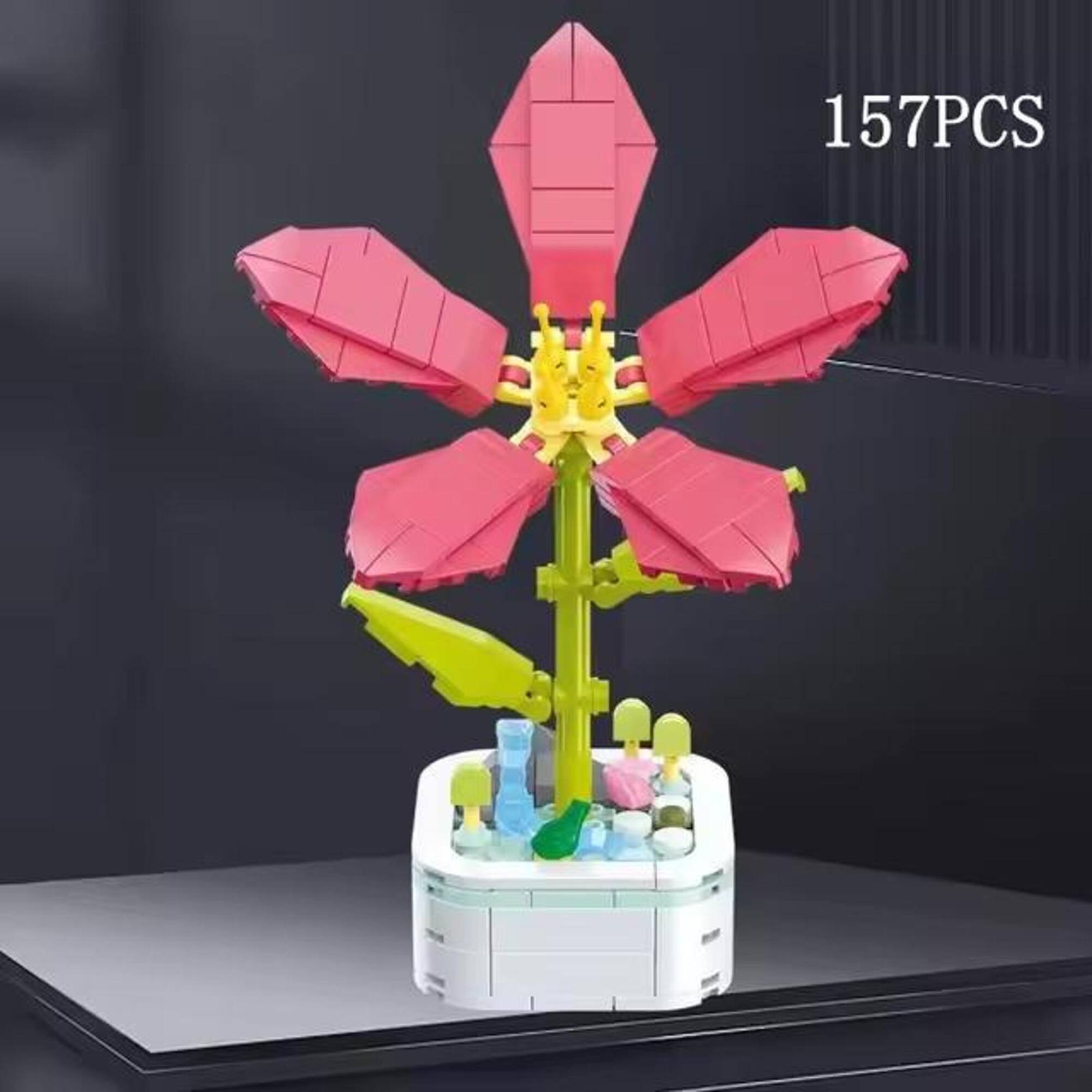 Wizardi Bauhinia Legumes Potted Flower Building Brick Kit